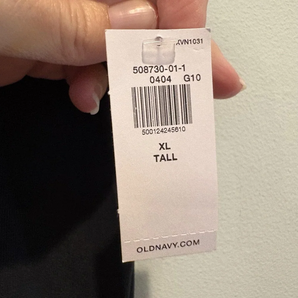 NWT Old Navy Dress Women XL Tall Black Rib Knit Mock Neck Maxi Ruched Sleeveless - Picture 3 of 13